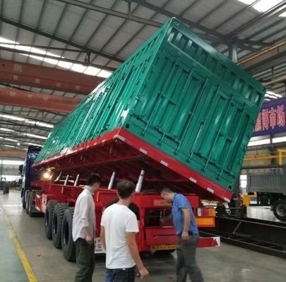 3 оси боковой падения наклона сброса полуприцеп с 28 тонн посадочной установки и настройки