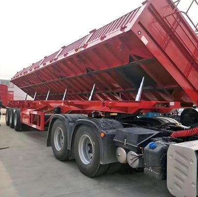 2-3 Осевой полуприцеп Тяжёлый боковой накидщик Дэмп-трактор Прицеп для перевозки гравия