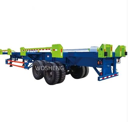 Wosheng 2 Axle Blue Container Skeleton Semi Trailer для перевозки портовых грузов