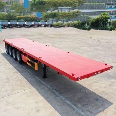 Красная механическая подвеска 3 оси 4 оси 20FT 40FT 45FT контейнер плоский полуприцеп