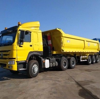 WS U Форма 40-45 CBM 3-осевой конец разгрузки гидравлический наклонитель заднего отвода полуприцеп для грузовика