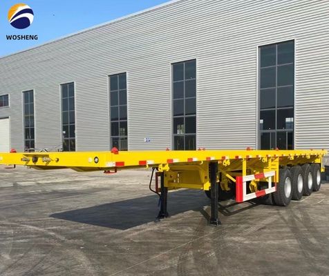 Механическая подвеска 40FT трехосный плоский полуприцеп для контейнеров или машин