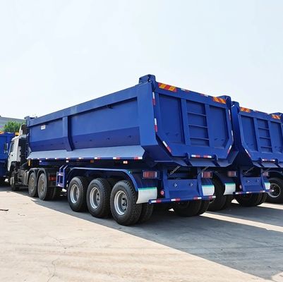 ShanDong WS 3 Оси 20-100Тонны Задний наклонитель Гидравлические прицепы Стальный материал Задний отвал Полуприцеп