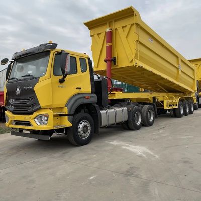 Прочный 40 кубический 3-осевой U-образный задний полуприцеп для строительных материалов