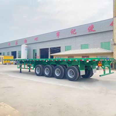 3 оси 20FT 40FT Контейнерное шасси Плоская кровать полугрузовой прицеп с стальным материалом