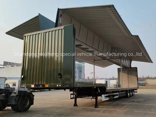 Wosheng 3 Axle Logistics Wingspan Van Semi Trailer с шинами 12R22.5 и осями 13T/16T