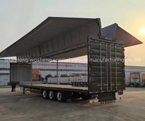 Wosheng 3 Axle Logistics Wingspan Van Semi Trailer с шинами 12R22.5 и осями 13T/16T