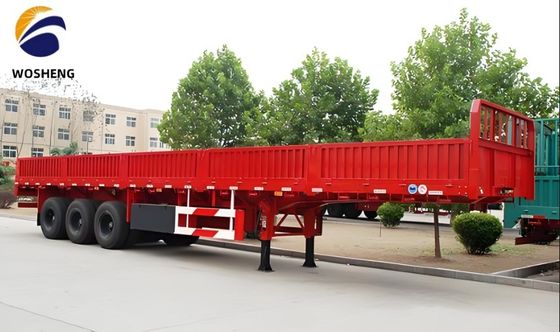 Циндао Wosheng 3-осевой трейлер грузовика с 50-тонной полезной нагрузкой и боковой стеной из стали