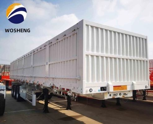 Циндао Wosheng 3-осевой трейлер грузовика с 50-тонной полезной нагрузкой и боковой стеной из стали