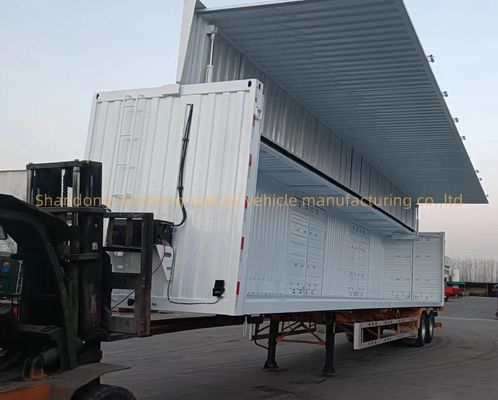 3 оси 30/40тн Логистика Протяженность крыльев фургон полуприцеп с открытой коробкой стальной системы подвески
