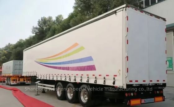Wosheng 3 оси 40/45ft ПВХ водонепроницаемый боковой занавес полуприцеп для скользящего грузовика