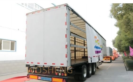 Wosheng 3 оси 40/45ft ПВХ водонепроницаемый боковой занавес полуприцеп для скользящего грузовика