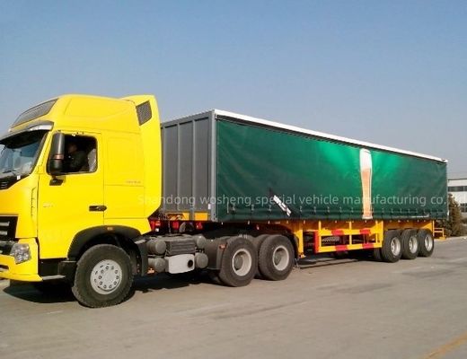 Wosheng 3 оси 40ft 45ft ПВХ платформы шторы боковой полуприцеп с воздушной подвеской