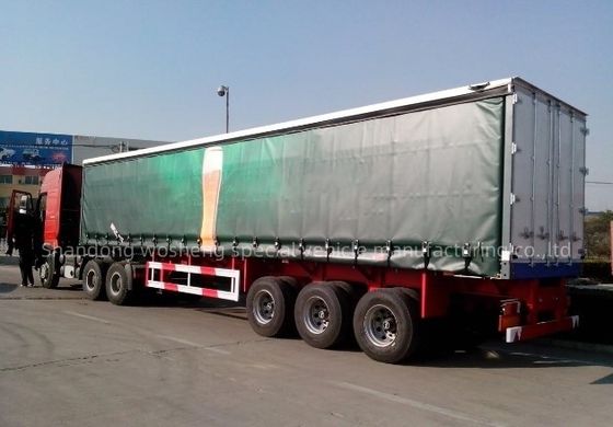 Wosheng 3 оси 40ft 45ft ПВХ платформы шторы боковой полуприцеп с воздушной подвеской