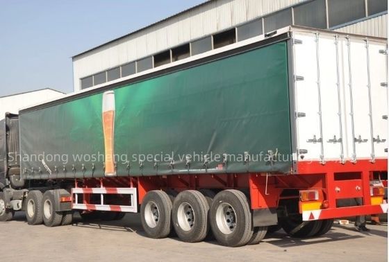 Wosheng 3 оси 40ft 45ft ПВХ платформы шторы боковой полуприцеп с воздушной подвеской