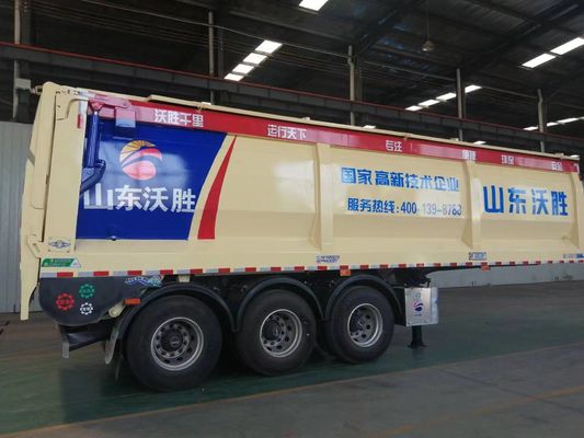 Стальной WOSHENG 3 оси Автоматический ремень разгрузки Crawler Dump Semi Truck Trailer