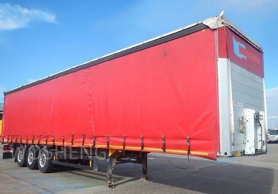 Грузовик 40-50тон 3 оси 40ft 45ft Красный занавес боковой скользящий полуприцеп с ПВХ брезентом
