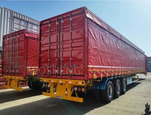 Специально разработанный Wosheng 3 Axle Side Curtain Semi Trailer с двойной линейной тормозной системой WABCO