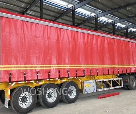 Специально разработанный Wosheng 3 Axle Side Curtain Semi Trailer с двойной линейной тормозной системой WABCO