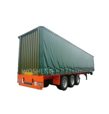 Полуприцеп Wosheng прочный 3 оси зеленый 40ft 45ft PVC занавес боковой грузовик доставка