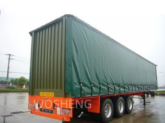 Полуприцеп Wosheng прочный 3 оси зеленый 40ft 45ft PVC занавес боковой грузовик доставка