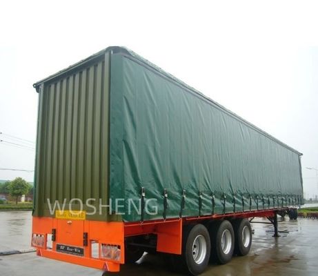 Полуприцеп Wosheng прочный 3 оси зеленый 40ft 45ft PVC занавес боковой грузовик доставка