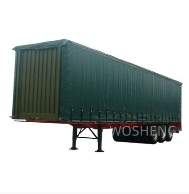 Wosheng 3 Оси зеленый 40ft 45ft ПВХ шторы боковой полуприцеп 13T 16T BPW/FUWA Оси
