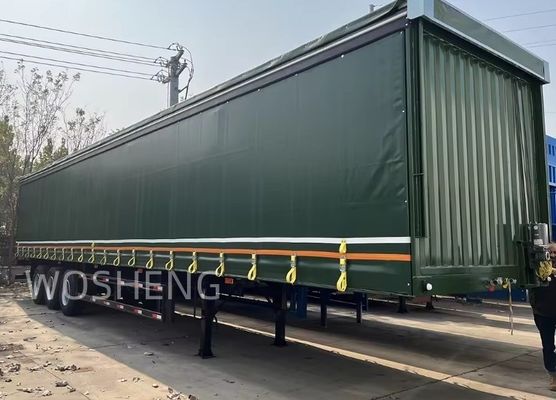 Wosheng 3 Оси зеленый 40ft 45ft ПВХ шторы боковой полуприцеп 13T 16T BPW/FUWA Оси
