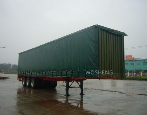 Wosheng 3 Оси зеленый 40ft 45ft ПВХ шторы боковой полуприцеп 13T 16T BPW/FUWA Оси