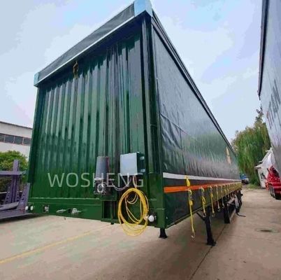 Wosheng 3 Оси зеленый 40ft 45ft ПВХ шторы боковой полуприцеп 13T 16T BPW/FUWA Оси