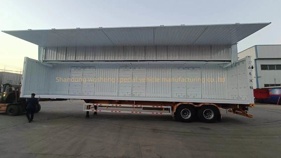 2 3 4оси Боковая стена Гидравлический открытый крыло фургон грузовик полуприцеп для тяжелого груза
