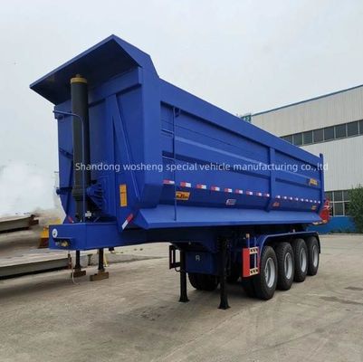 Wosheng 3 Оси 4 Оси полуприцеп 60 тонн Задняя сброс гидравлический цилиндр наклонитель грузовик Прицеп