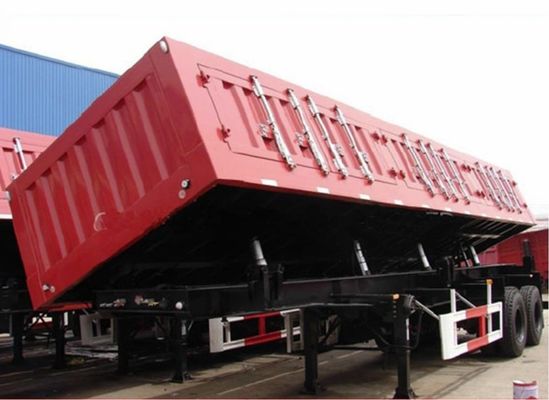 40-100 тонн Максимальная полезная нагрузка 12.00R22.5/11.00R20 Шина Боковая свалка грузовик наклонитель полуприцеп