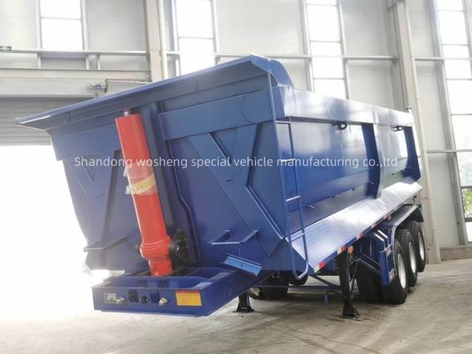Q345B / T700 Стальный основной балл 3 оси Синий гидравлический задний полуприцеп для Wosheng
