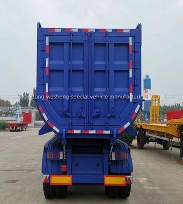 Q345B / T700 Стальный основной балл 3 оси Синий гидравлический задний полуприцеп для Wosheng