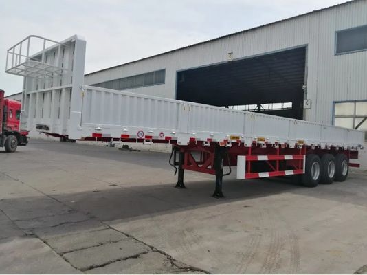 Белый боковой полуприцеп для грузовых грузов из песка и камня 3 оси вместимостью 50 тонн