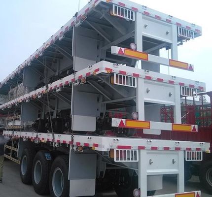 Wosheng Топ-продажи 3-осевой 50 тонн плоскостопный грузовик прицеп Стальной плоскостопный полуприцеп