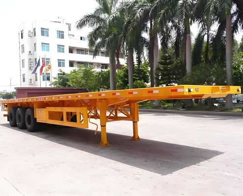 Wosheng Топ-продажи 3-осевой 50 тонн плоскостопный грузовик прицеп Стальной плоскостопный полуприцеп