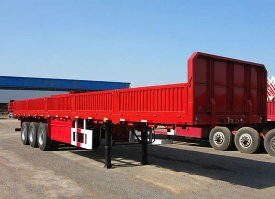 Конструкция 3 оси Боковой стены полуприцеп грузовой транспортный забор Тип плоского полуприцеп