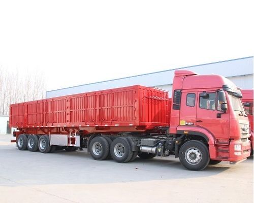Wosheng Tri-Axle Side Dump Trailer с гидравлическим подъемом и размерами 13000*2550*2900 мм