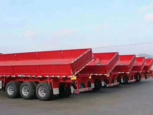 Wosheng Tri-Axle Side Dump Trailer с гидравлическим подъемом и размерами 13000*2550*2900 мм