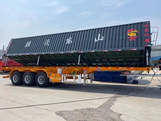 WS Каменный Транспорт Прочный 3 Оси 50 тонн Боковой Дамп-Трактор Полуприцеп Накидка для решения