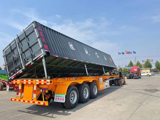WS Каменный Транспорт Прочный 3 Оси 50 тонн Боковой Дамп-Трактор Полуприцеп Накидка для решения