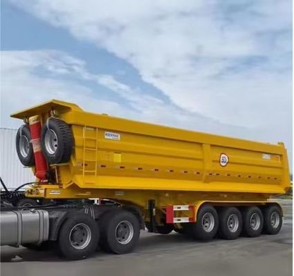 Q345B / T700 Стальной полуприцеп с гидравлической задней подвеской для транспортировки песчаного камня