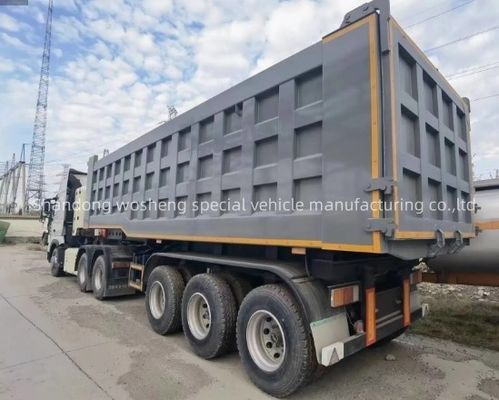 Транспортировка песчаного камня зерна задней свалки полуприцеп для ShanDong WS 3 оси 20-100Тон