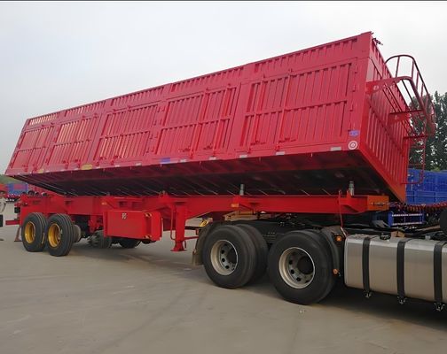 Прицеп для грузовых автомобилей 3 оси 40-100 тонн Прицеп для боковой сбросы и боковой сброса