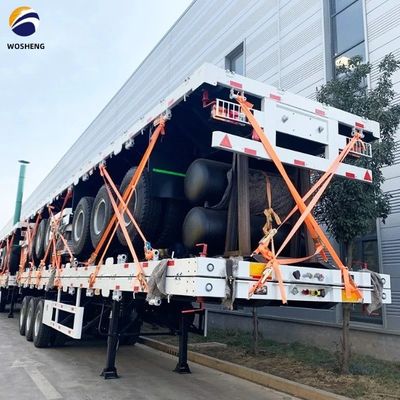 Контейнерный полуприцеп с плоской подставкой с листовой пружиной 90x13/16x10 слоев и вместимостью 30-70 т