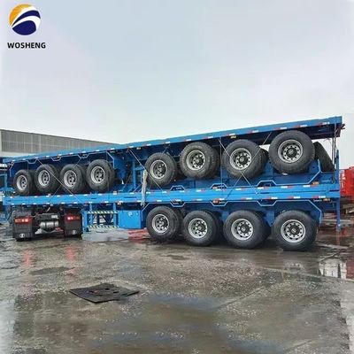 Плоскоподвижный полуприцеп 3 оси 4 оси 20FT 40FT для безопасной и плавной транспортировки контейнеров