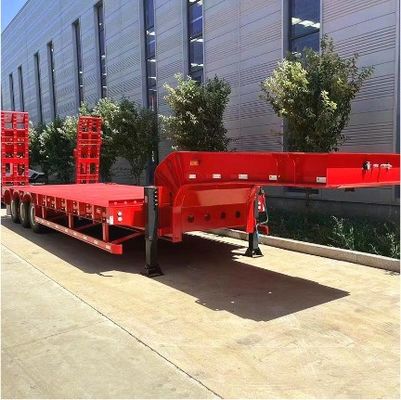3/4 ось 40-100 тонн Гусиная шея Lowboy низкая кровать грузовик полуприцеп для из Wosheng
