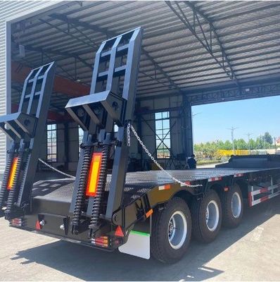 3/4 ось 40-100 тонн Гусиная шея Lowboy низкая кровать грузовик полуприцеп для из Wosheng